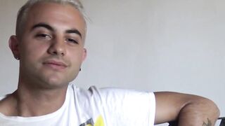 Bisexual blonde Juan Cruz offered money to make my throbbing cock wet