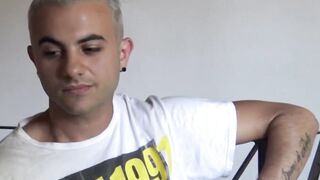 Bisexual blonde Juan Cruz offered money to make my throbbing cock wet