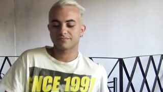 Bisexual blonde Juan Cruz offered money to make my throbbing cock wet
