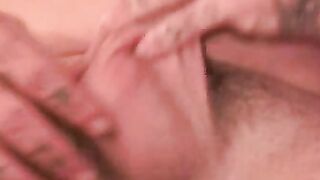 Bald stud with nipple piercings strokes his hard fat dick