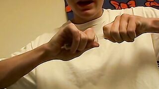 Two straight thugs jerking off to see who will cum first