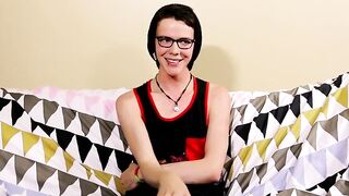 Young bitch uses dildo on his tight ass and tugs on his cock
