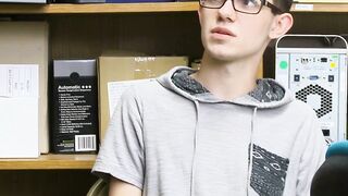 Sweet teen shoplifter stripped and banged by horny gay guard