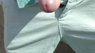 Big dick twink boy Thomas Fiaty handjob in public