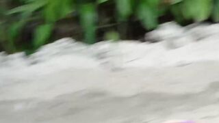 Asian teen with glasses Mina Moon tastes hot cum outdoor