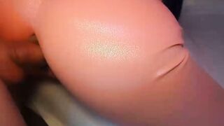 BIG ASS in PINK LEGGINGS Receive a CUM on PUSSY vol1