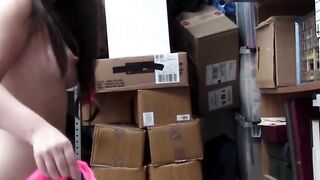 ShopliftersPunished.com - Cute teen Luna Leve blows dick and gets her cunt fucked har