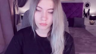 Busty teen flashes shaved pussy