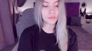 Busty teen flashes shaved pussy