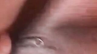 Ebony babe sprayed with cum after BJ and hard dick pounding