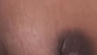 Ebony babe sprayed with cum after BJ and hard dick pounding