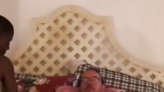 Ebony pussy pounded hardcore after deepthroating big cock