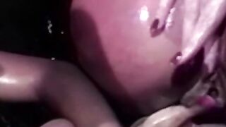 Blonde lesbian takes two toys in her tight pussy and ass