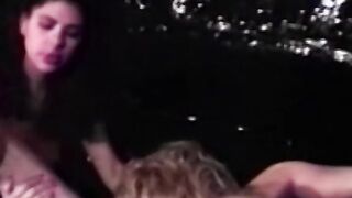 Blonde lesbian takes two toys in her tight pussy and ass