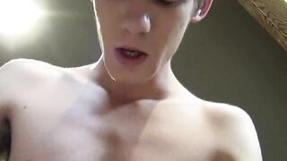 Bottom twink pounded until he unloads his hot milk