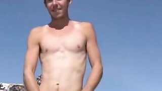 Classic twink cant stop smiling while stroking his shaft