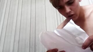 Twink makes a homemade video of his passionate masturbation