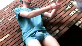 Twink Dakota spurting his warm ball juice out over the floor