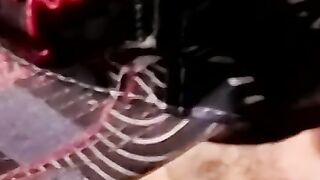 Young amateur strokes his cock and receives a helping hand