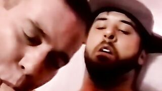 Young amateur strokes his cock and receives a helping hand