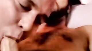 Young amateur strokes his cock and receives a helping hand