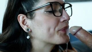 Sneaky TS licks and fucks stepbros Ebony girlfriend