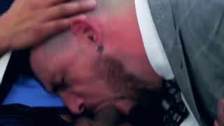 PlayingMen.com - Jock executive has his cock sucked before fucking his man with deep