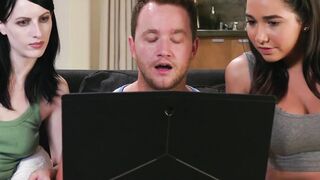 Stepmom catches stepson jerking off and helps him out gladly