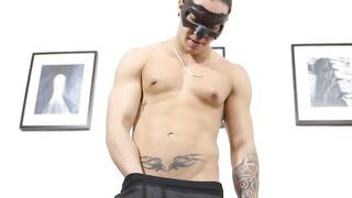 MaskXXX.com - Ripped tattooed jock's wanking session is a real pleasure fest