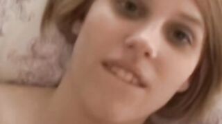 Blonde chick creampied after hardcore anal and dick sucking