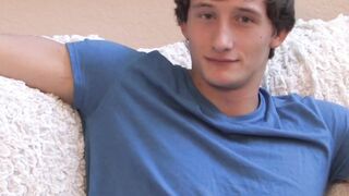 Athletic Lance Alexander stroked his big cock in his first solo session