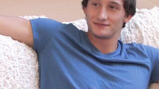 Athletic Lance Alexander stroked his big cock in his first solo session