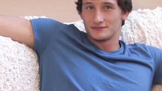 Athletic Lance Alexander stroked his big cock in his first solo session