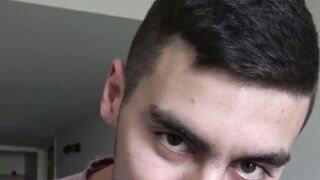 Curious adorable twink Cano rides my uncut dick and showers me with his cum