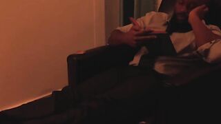 Bearded Dallas shows off his perfect warm feet while reading a hot story