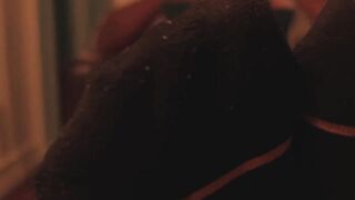 Bearded Dallas shows off his perfect warm feet while reading a hot story
