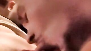 Gay amateur sucks a big fat cock in kinky threesome