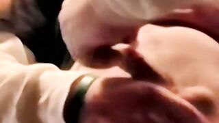Gay amateur sucks a big fat cock in kinky threesome