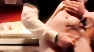 Gay amateur sucks a big fat cock in kinky threesome