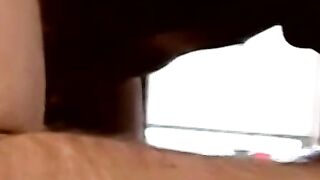 Bearded amateur guy smokes while having his dick blown