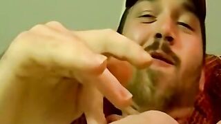 Amateur dude jacks off and has his cock sucked by mature gay