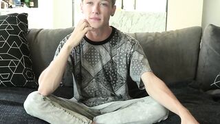 Solo dildo action for young man after giving an interview