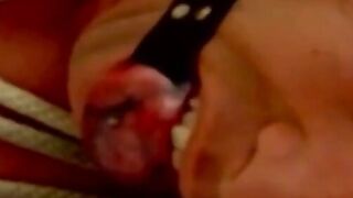 MuscleJockBound.com - Hunk's bondage with balls secured and cock restrained for inten