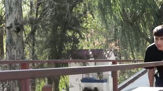 Horny soldiers take turns on fucking intruder Rene Sava tight ass