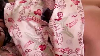 Hot Asian babes indulges in a wild foursome after kissing each other