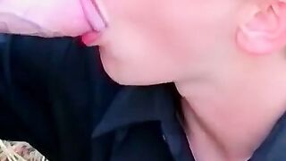 Gay sailor gives head and receives hardcore ass fuck outside