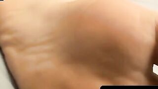 ToesXXX.com - Homo's foot worship and cum while riding a stiff dick