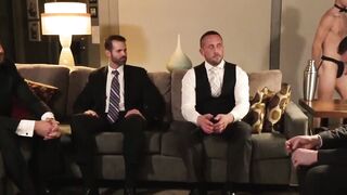 GayForSale.com - Slutty twinks drilled from behind by three horny dominant business g