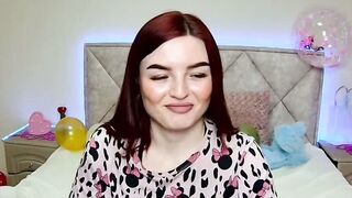 Busty redhead amateur babe on webcam