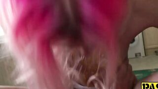Waxtormented Roxy Lace eats cum after loud rough pounding